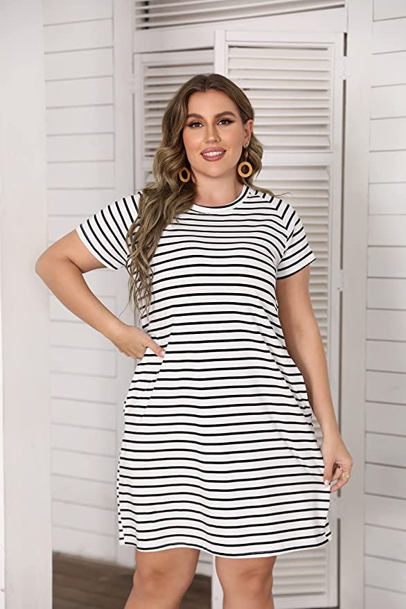 HBEYYTO Swing T-Shirt Dress