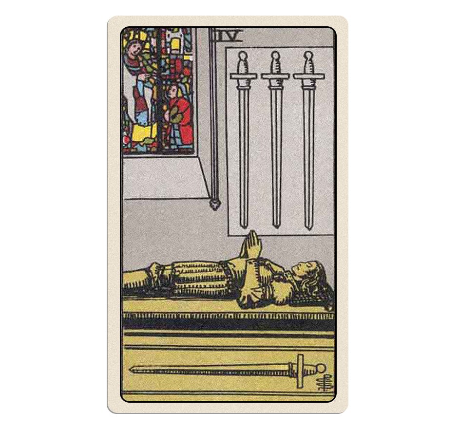 Four of swords tarot card meaning