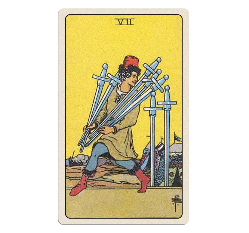 Seven of swords tarot card meaning