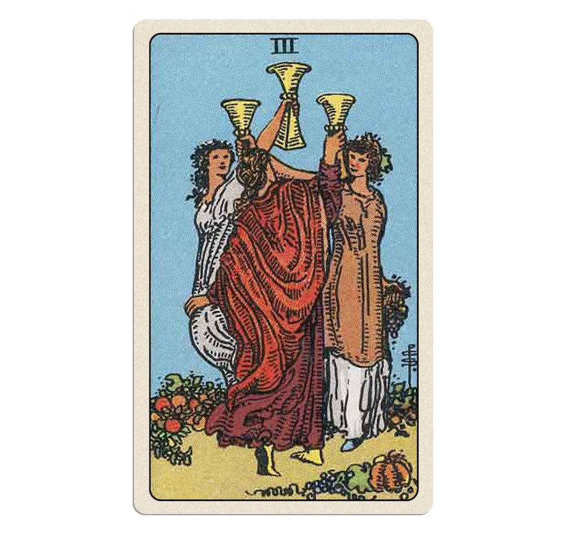 Three of cups tarot card meaning