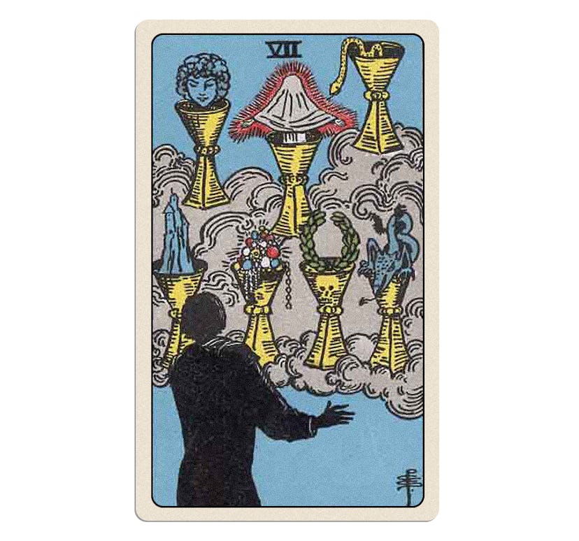 Seven of cups tarot card meaning