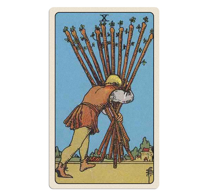 ten of wands tarot card meaning