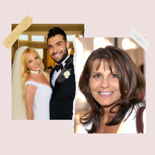 Britney Spears' mom reacted to her wedding with Sam Asghari. Photos via Shutterstock and Getty Image...