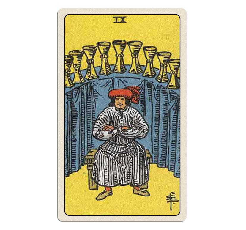 Nine of cups tarot card meaning