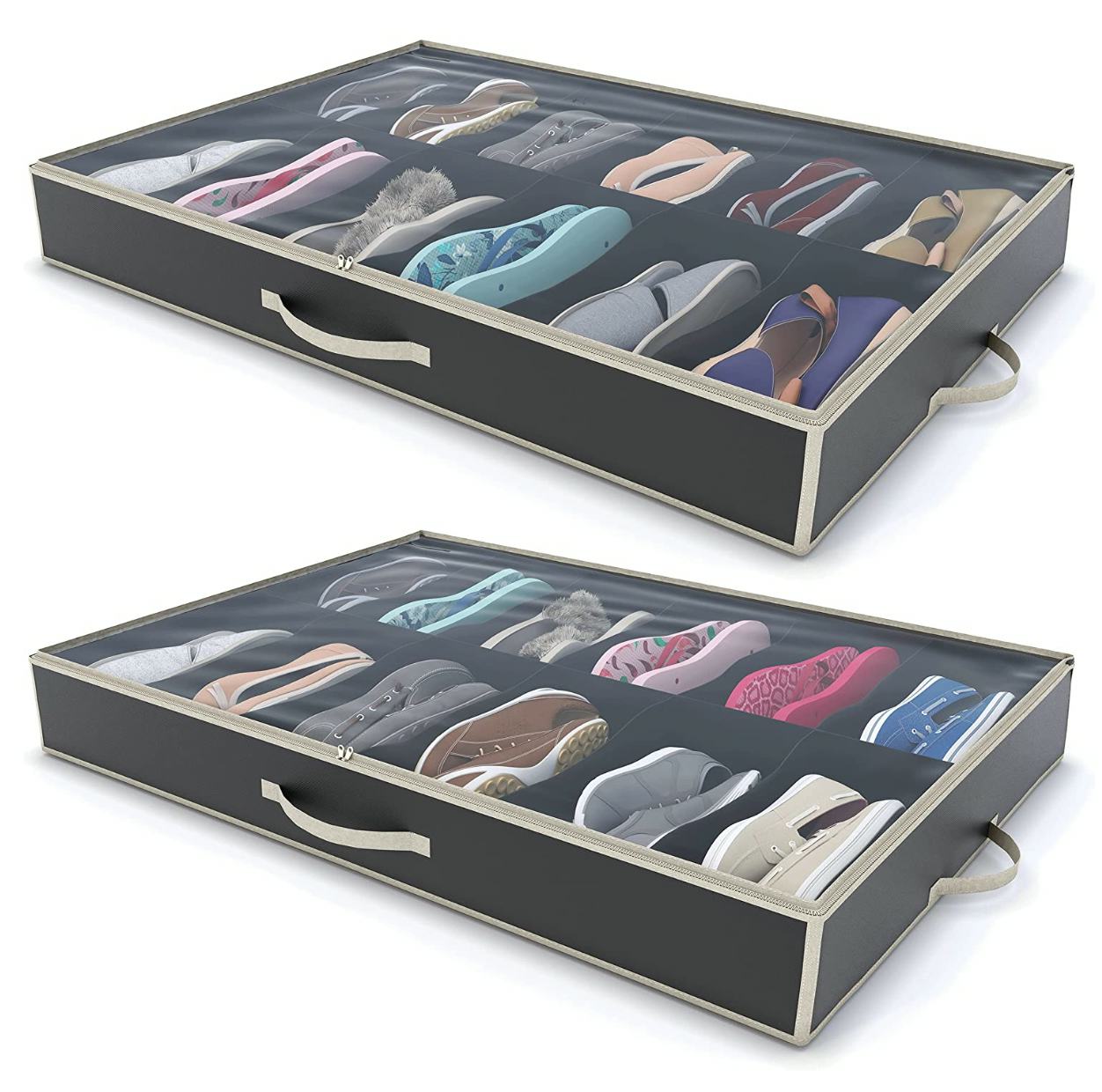 Woffit Under Bed Shoe Storage Organizer (Pack of 2)