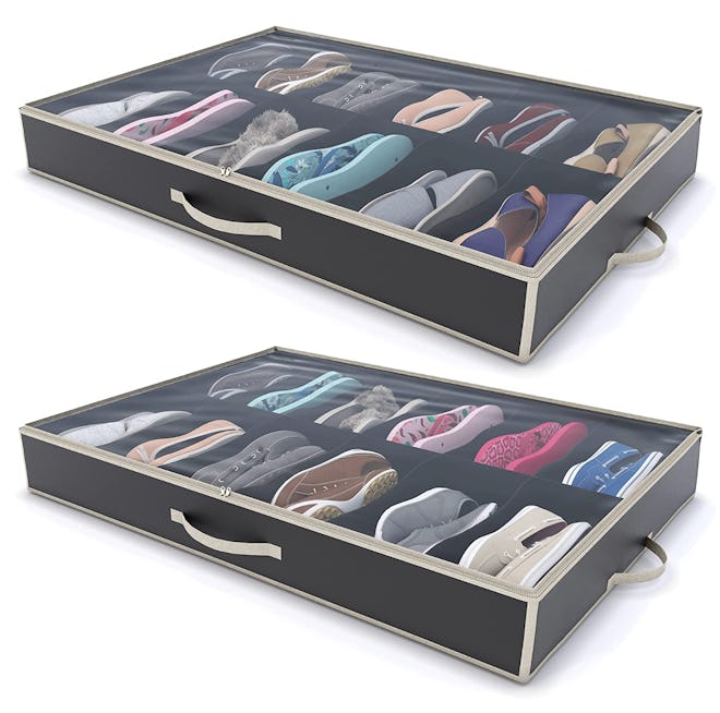 Woffit Under Bed Shoe Storage Organizer (Pack of 2)