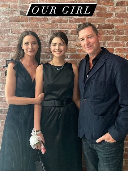 Christy Turlington poses with daughter Grace Burns and husband Ed Burns, calling their daughter "Our...
