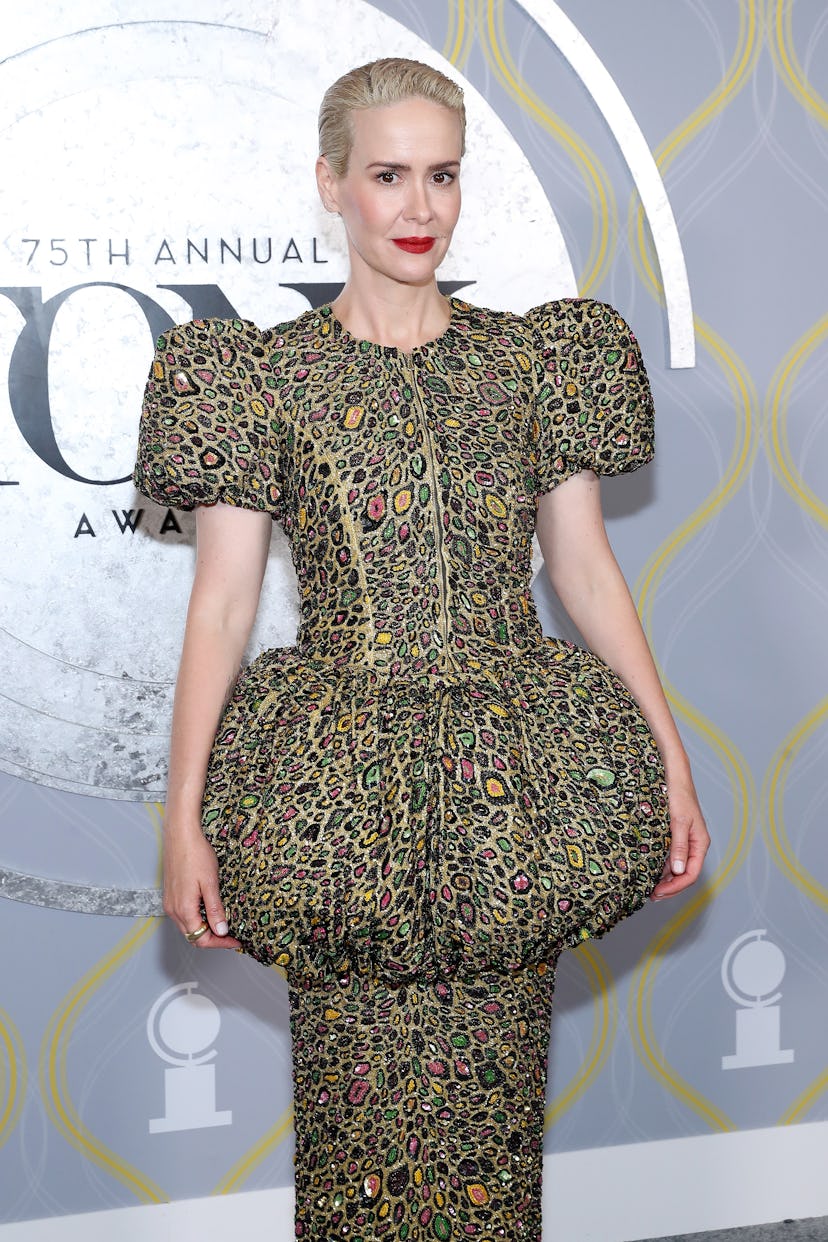 Sarah Paulson in a futuristic look at the Tony Awards red carpet