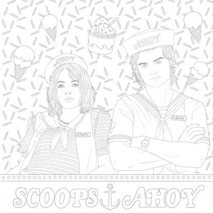 look 8 bodacious pages from netflix s stranger things coloring book