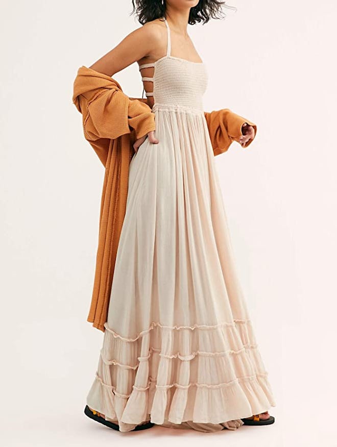 R.Vivimos Backless Ruffle Maxi Dress