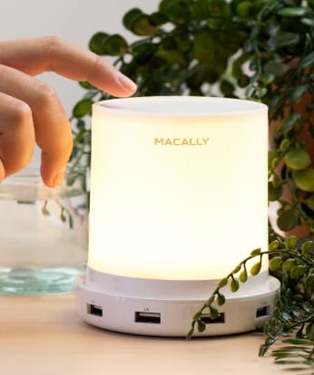 Macally Small Bedside Lamp with USB Port