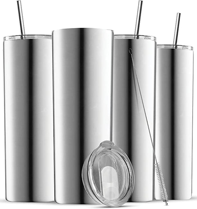 FineDine Insulated Skinny Stainless Steel Tumbler Set (4-pack)