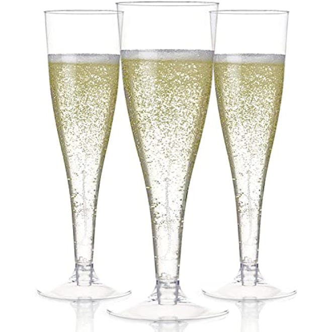 Prestee Plastic Champagne Flutes (100-Pack)