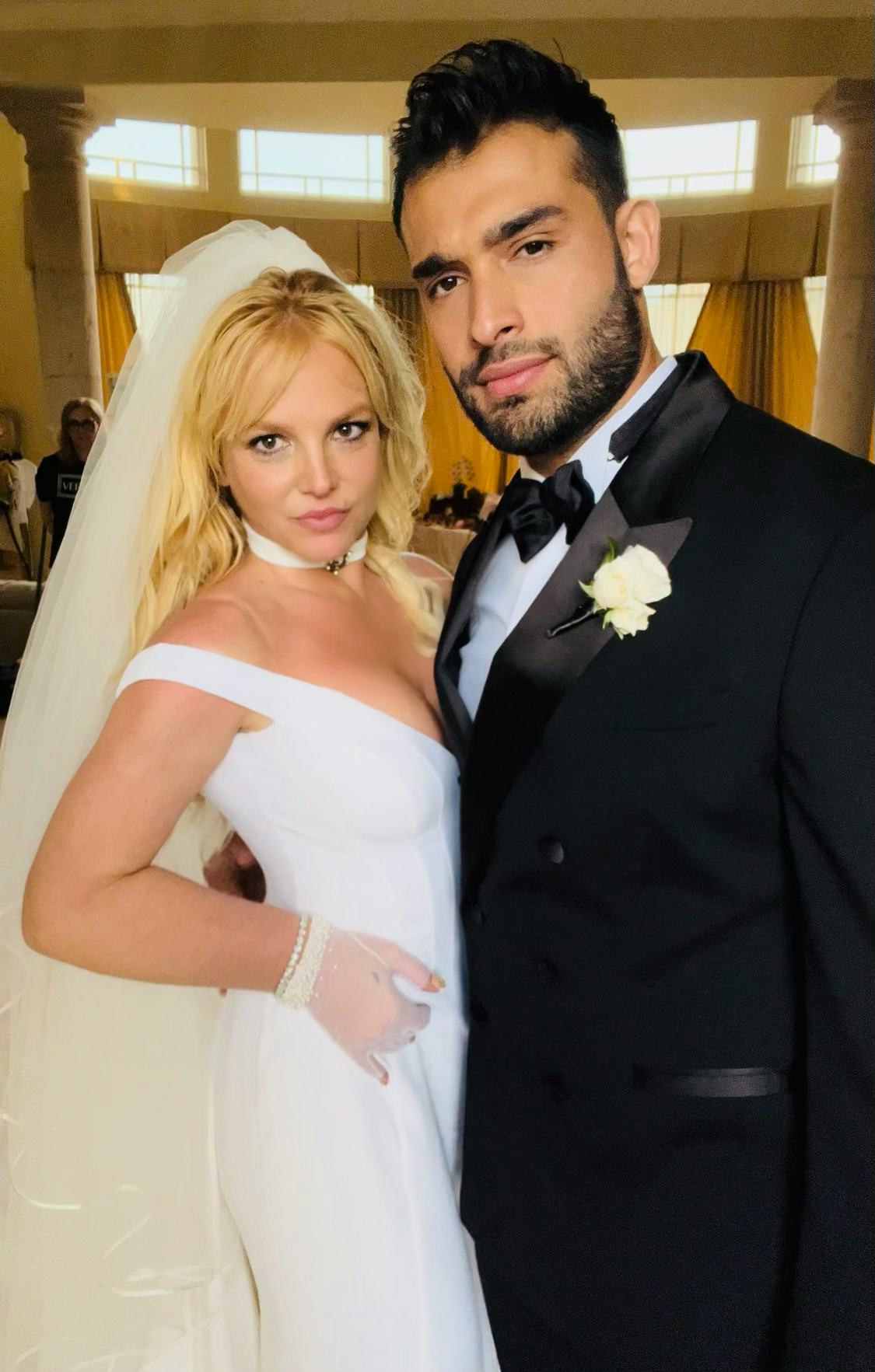 Britney Spears and husband Sam Asghari photographed on their wedding day on June 9, 2022.