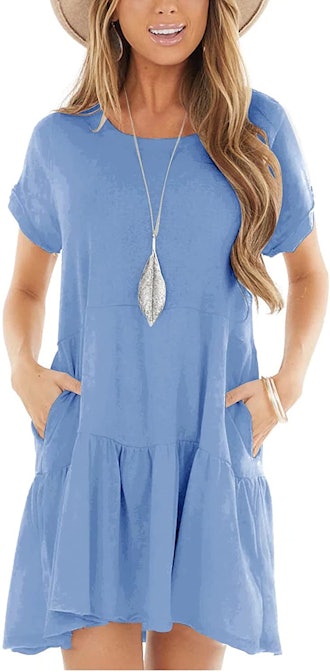 Minclouse Flowy Swing T Shirt Dress