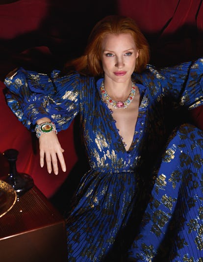 Delightful colorful garden necklace by Jessica Chastain