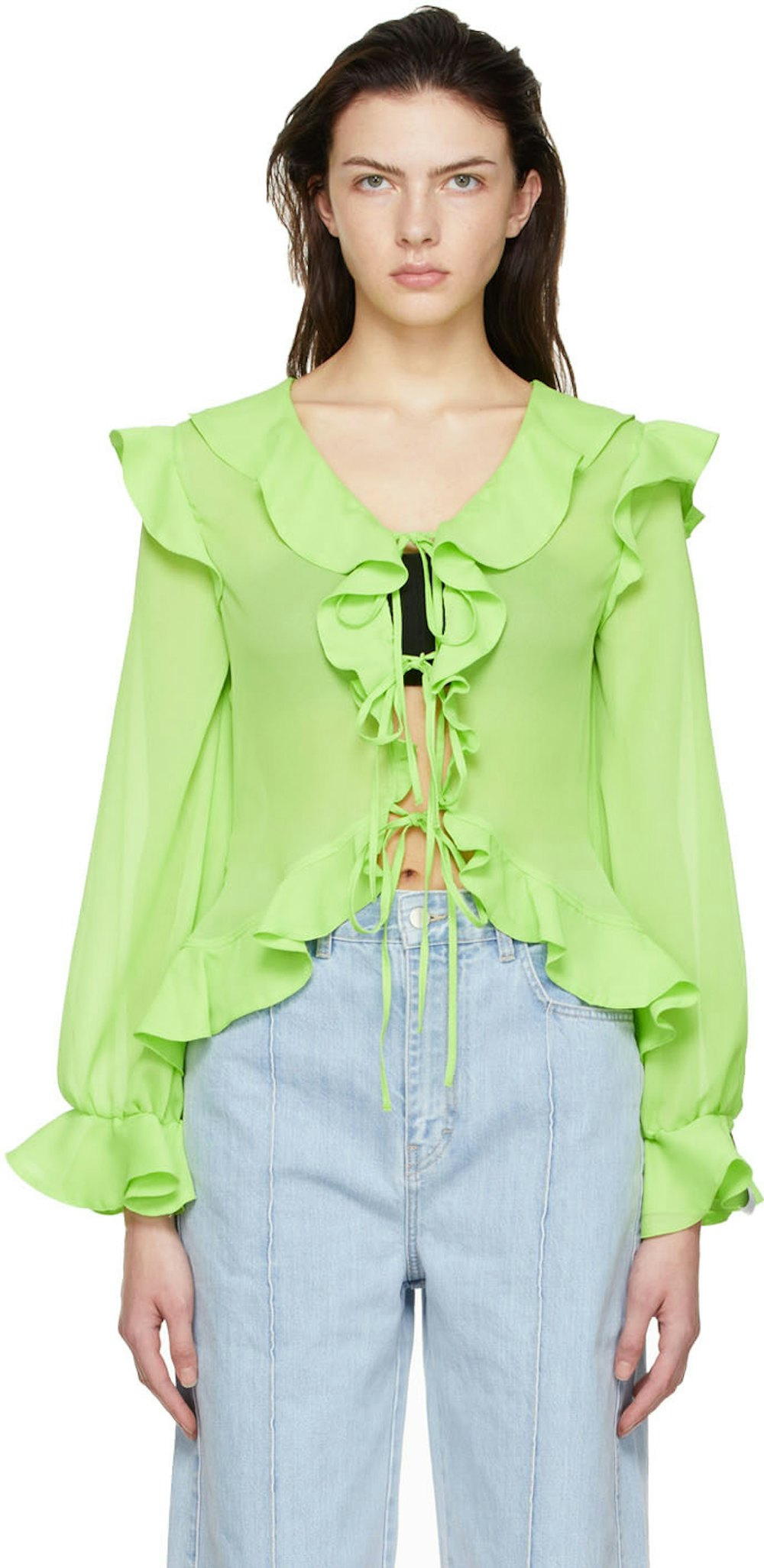 Green Polyester Blouse