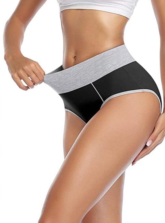 wirarpa Women's Cotton High Waist Briefs (5 Pack)