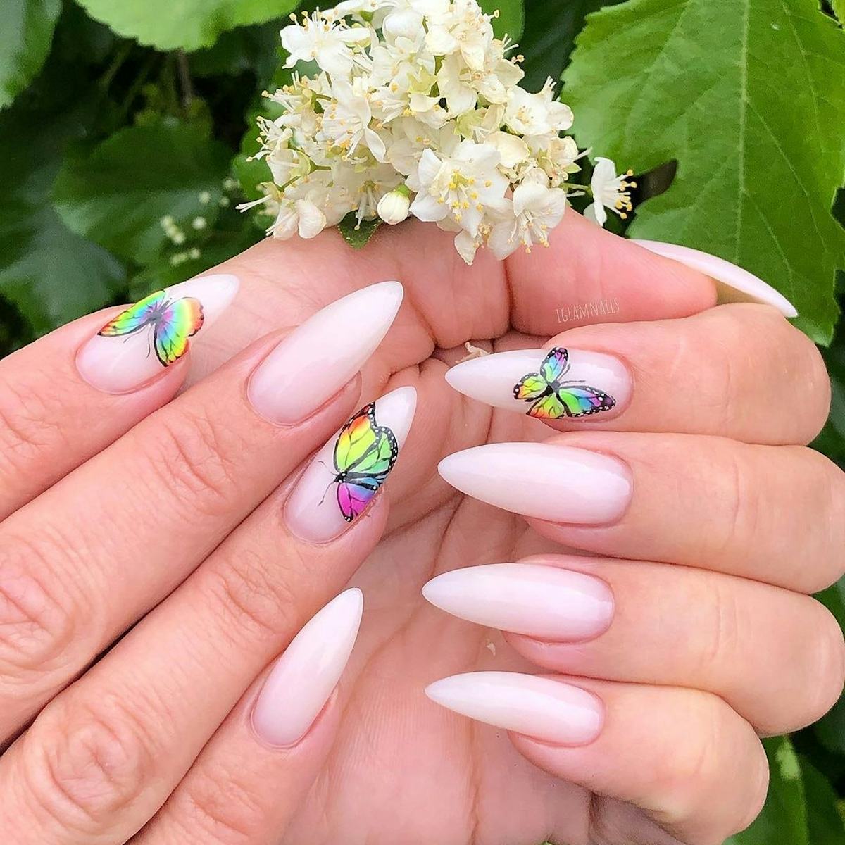 Butterfly Nail Art That Captures the Y2K Spirit