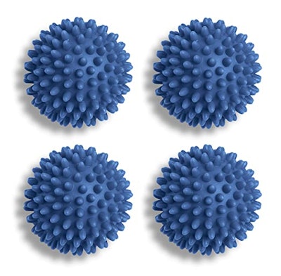 Dryer balls cost a few dollars more than dryer sheets, but one set can last years.