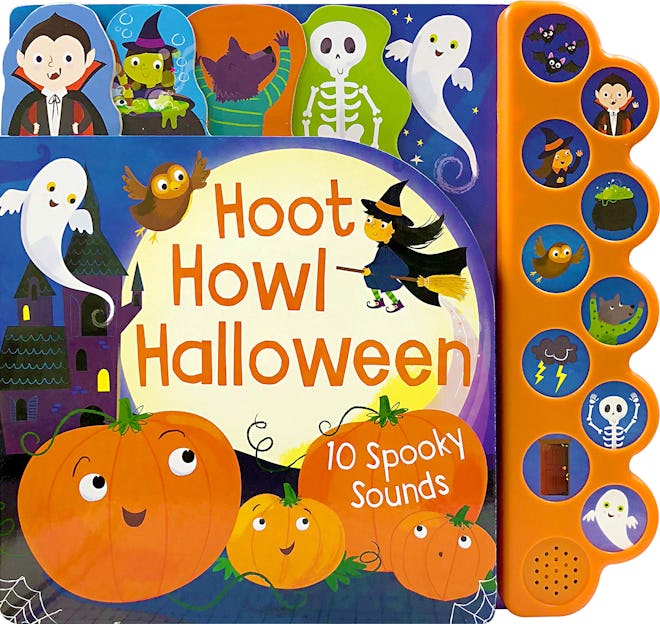 Hoot Howl Halloween is a halloween book for kids that makes fun spooky noises.  