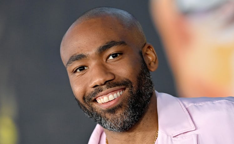 Donald Glover with his shaved head