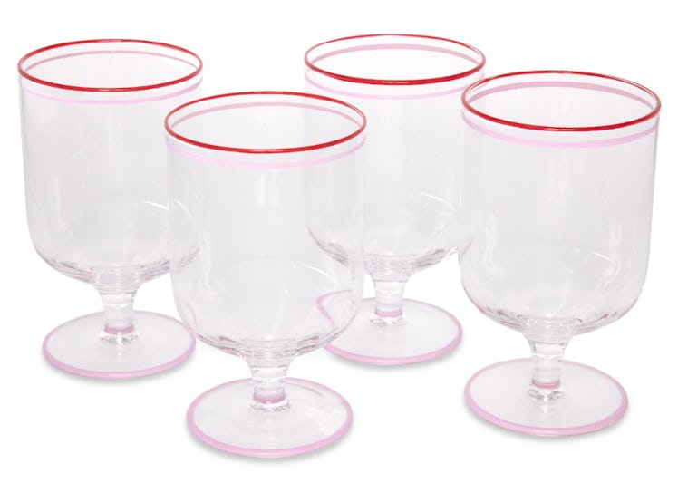 Candy Wine Glass In Red, Set Of 4
