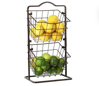 TreeLen 2-Tier Basket Storage Holder