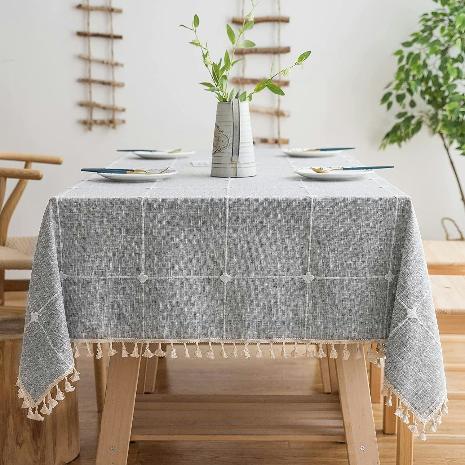Oubonun Rustic Lattice Tablecloth