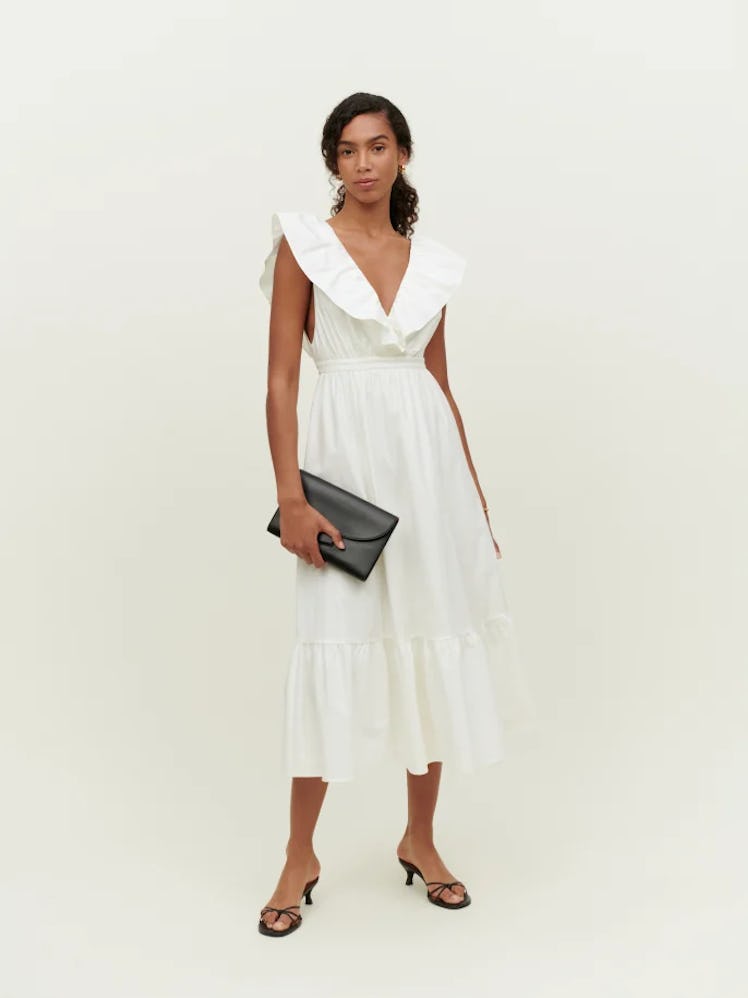 Reformation white midi Reina dress