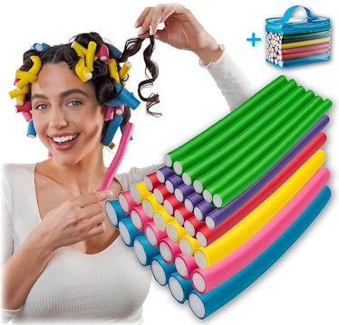 Tifara Beauty Salon Heatless Flexible Hair Rollers (42-Pack)