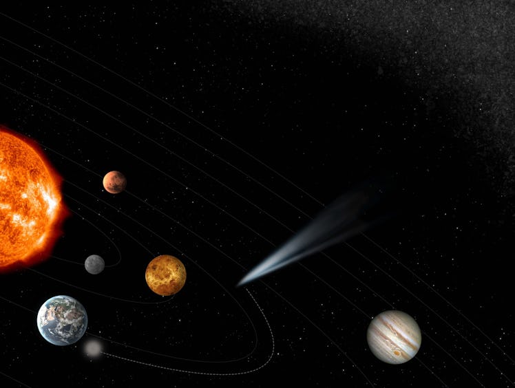 image of a comet in the planets of the solar system