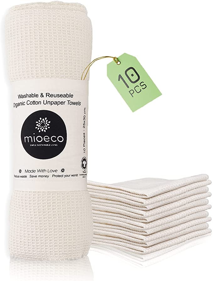 MioEco Organic Reusable Paper Towels (10-Pack)
