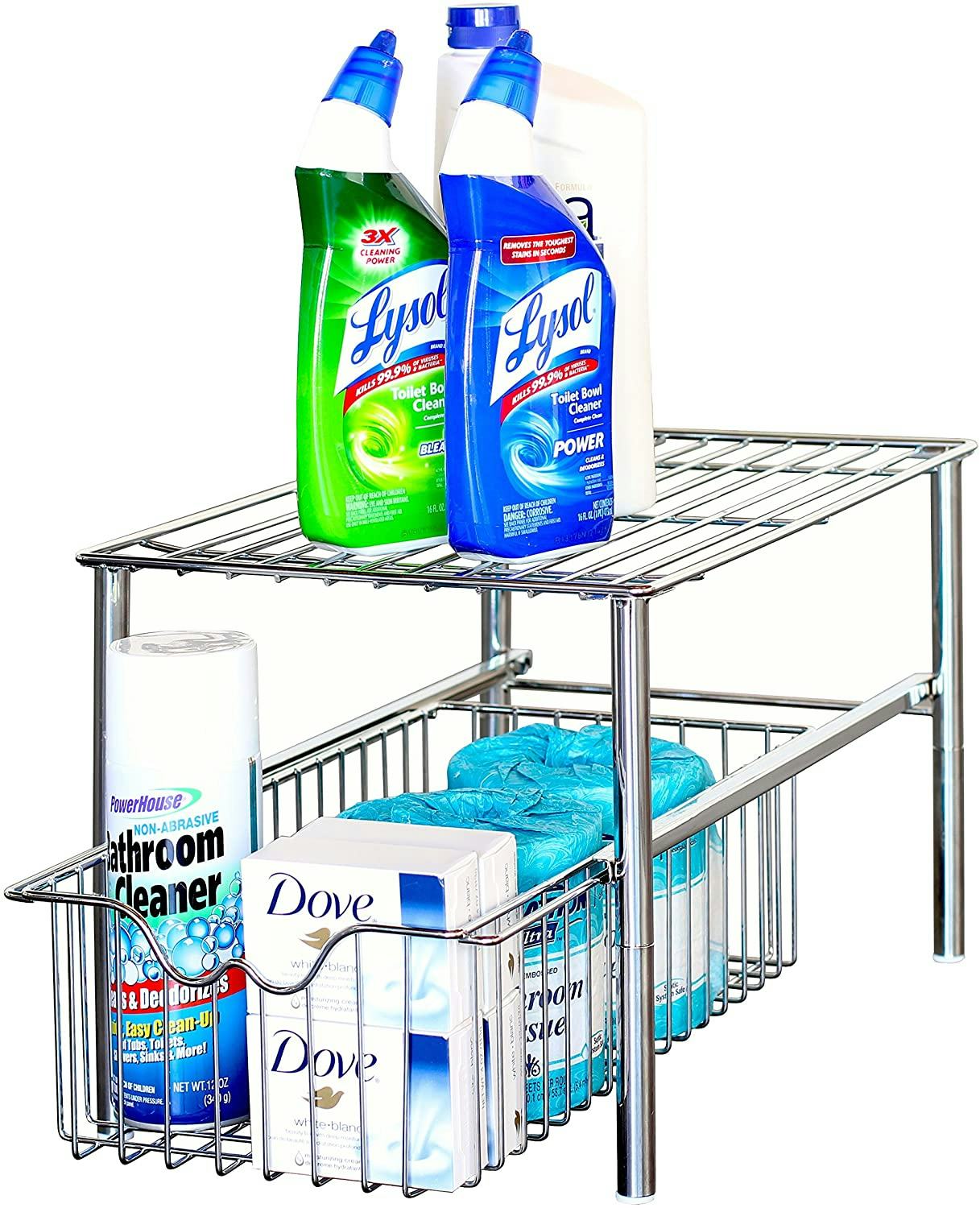DecoBros Stackable Under Sink Sliding Basket