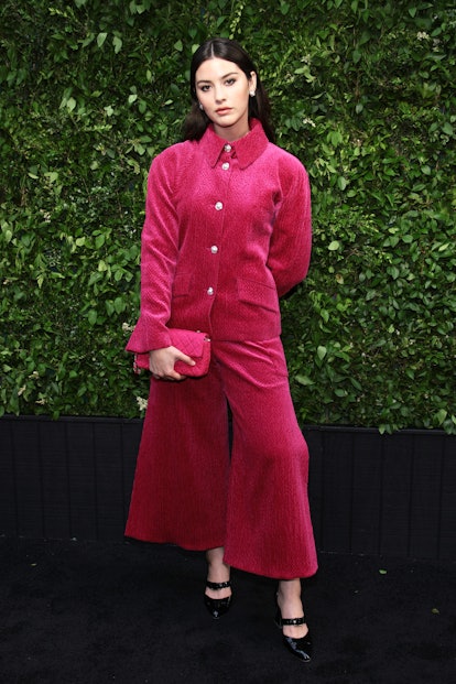 Lucy Boynton Wears a Pink Minidress to Chanel's Tribeca Luncheon