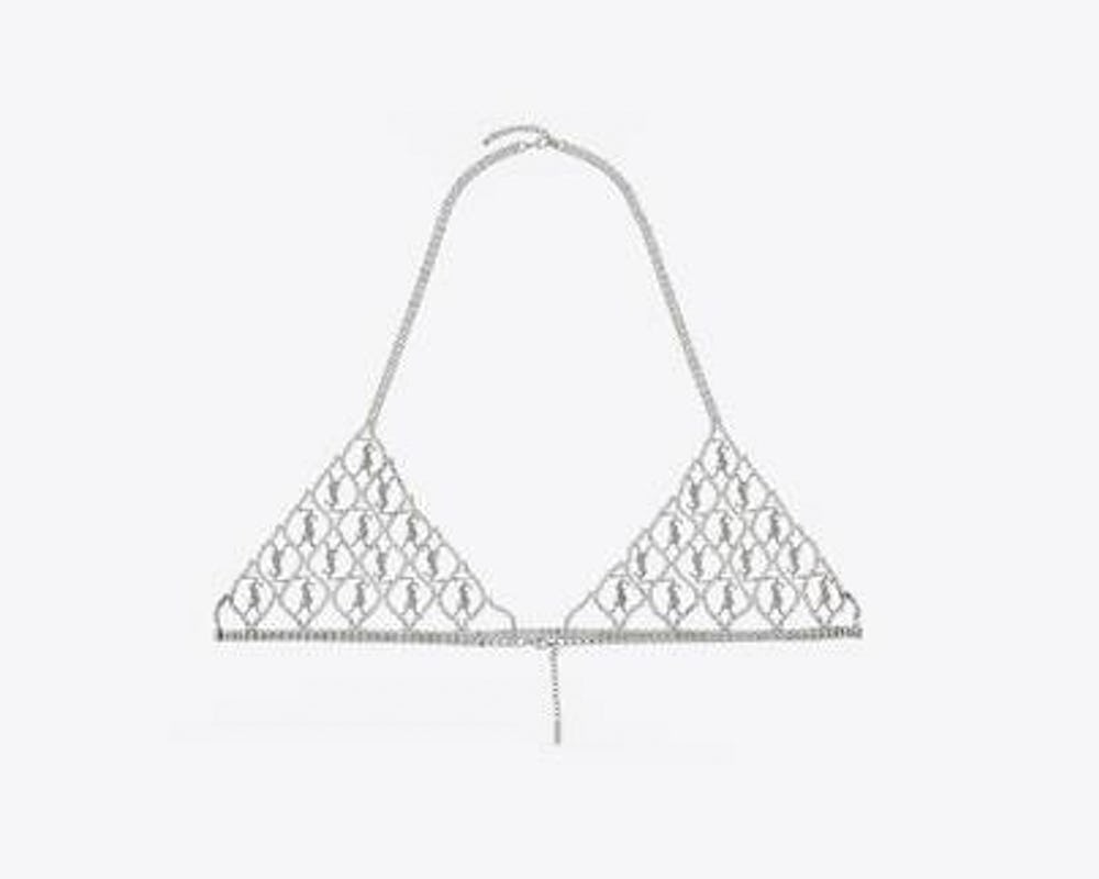 Monogram Bra in Crystal and Metal