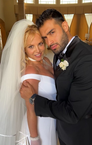 Britney Spears reacted to claims Bryan Spears was invited to her wedding to Sam Asghari.