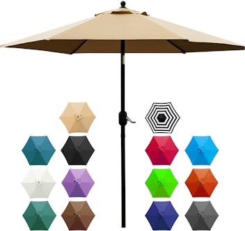 No backyard would be complete without a patio umbrella for shade.
