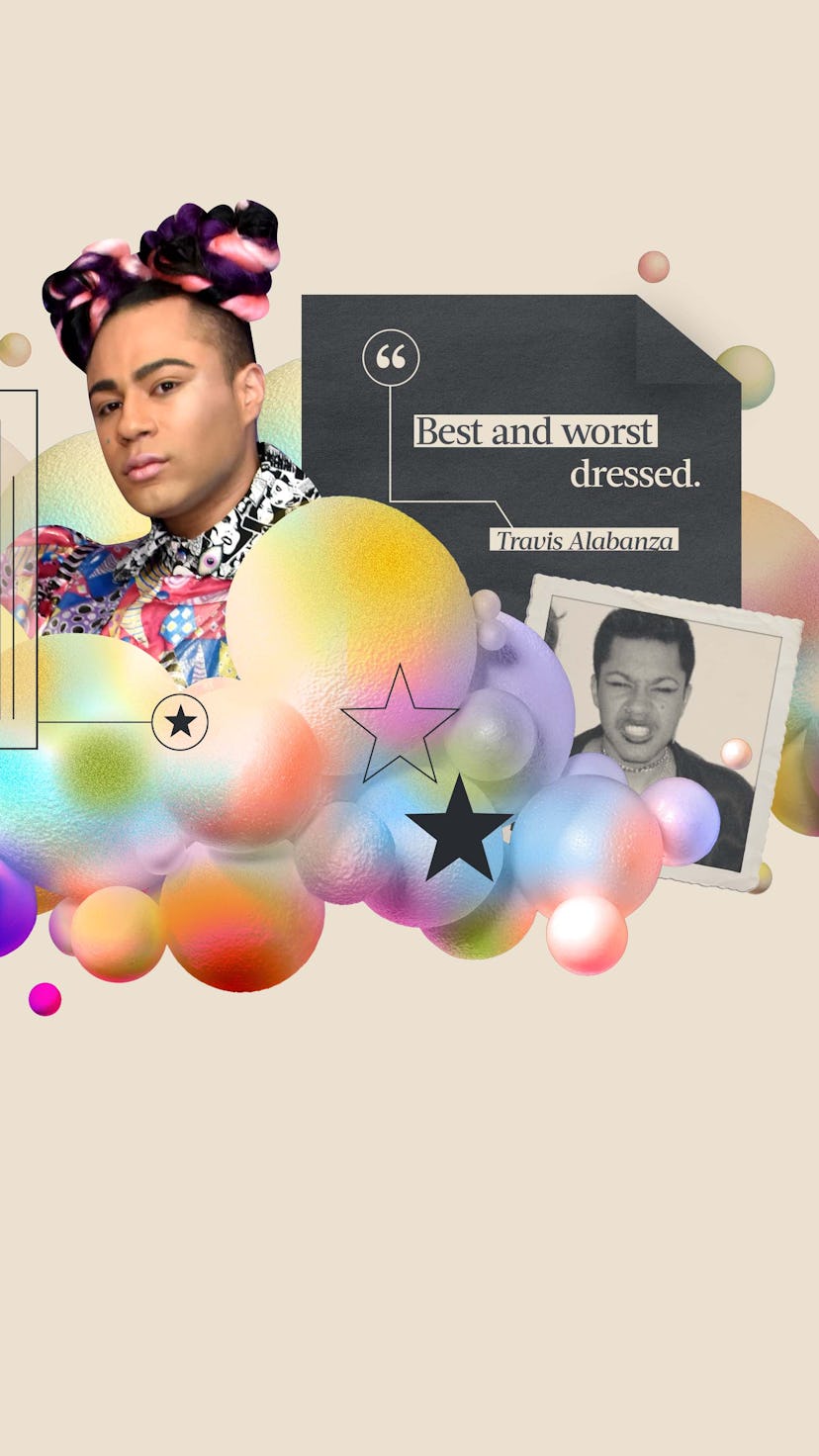 Collage of Travis Alabanza and "best and worst dressed" text