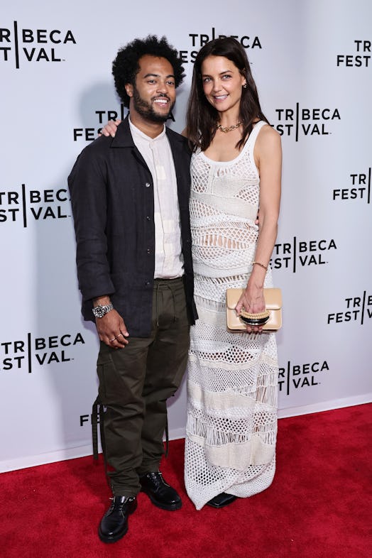 Bobby Wooten III and Katie Holmes attend "Alone Together" premiere during the 2022 Tribeca Festival