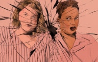 Illustration of No White Saviors co-founders Kelsey Nielsen and Olivia Alaso