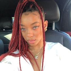 red box braids for summer