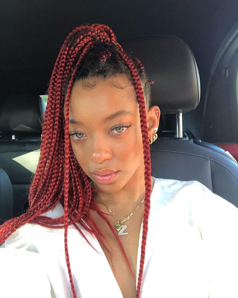red box braids for summer