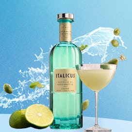 A bottle and glass of Italicus