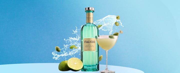 A bottle and glass of Italicus
