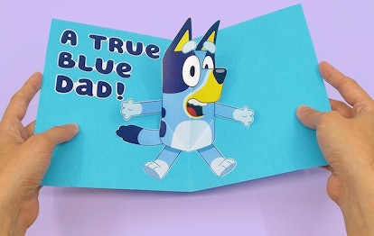 Make your a "Bluey"-inspired Father's Day card with your kids.