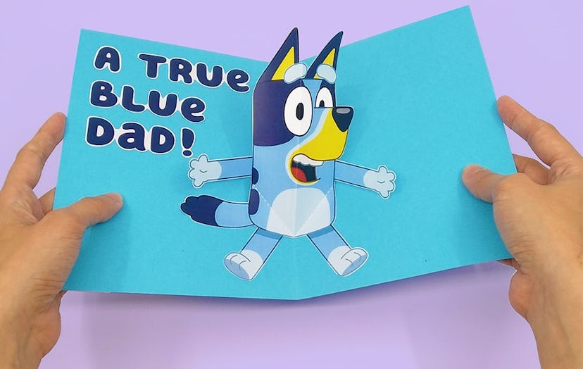 Make your a "Bluey"-inspired Father's Day card with your kids.