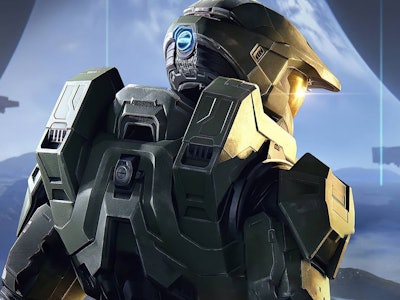 Halo Infinite character wearing a combat suit 