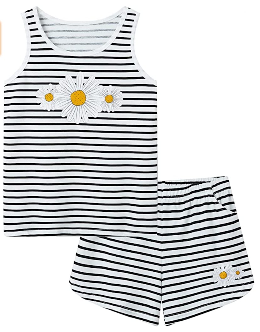  Summer Shorts Stripe PJs Set