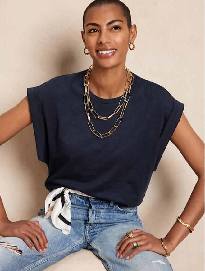 a tank from banana republic, a midsize fashion brand